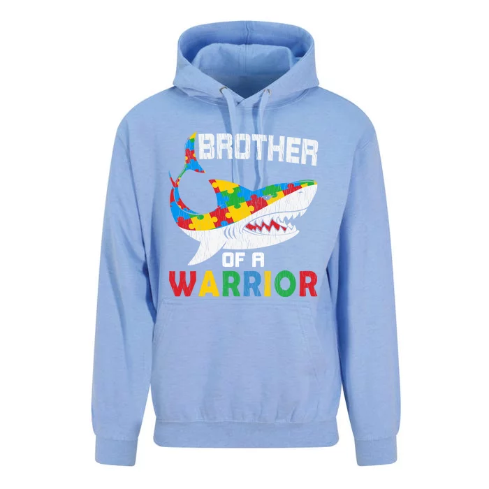 Brother Of A Warrior Autistic Autism Awareness Shark Gift Unisex Surf Hoodie