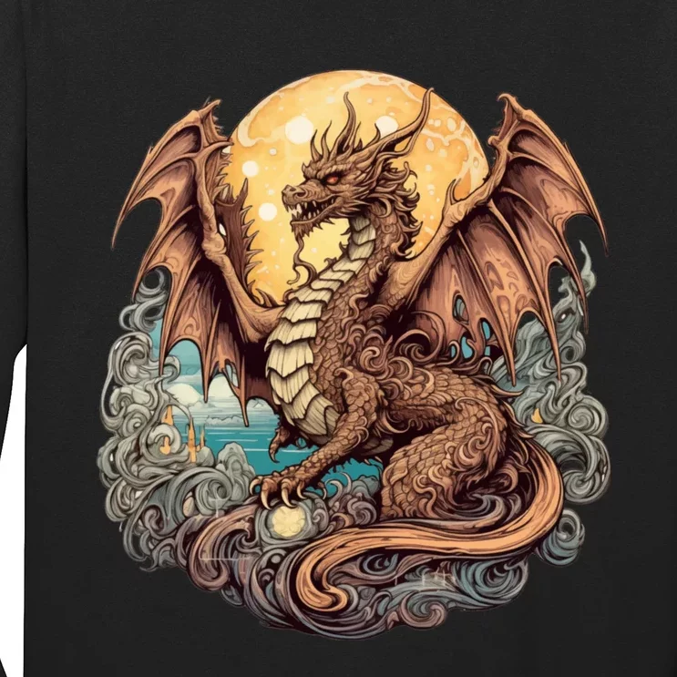 Beauty Of Art Nouveau Designs Enchanted Dragon Guardian Long Sleeve Shirt