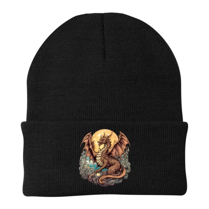 Beauty Of Art Nouveau Designs Enchanted Dragon Guardian Knit Cap Winter Beanie