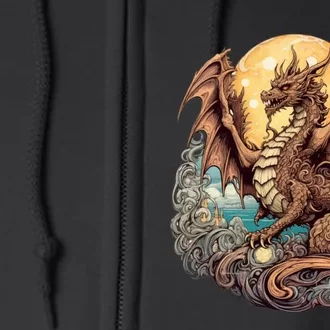 Beauty Of Art Nouveau Designs Enchanted Dragon Guardian Full Zip Hoodie