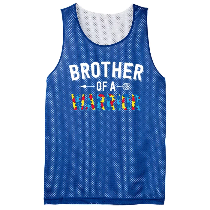 Brother Of A Warrior Family Bro World Autism Awareness Day Gift Mesh Reversible Basketball Jersey Tank