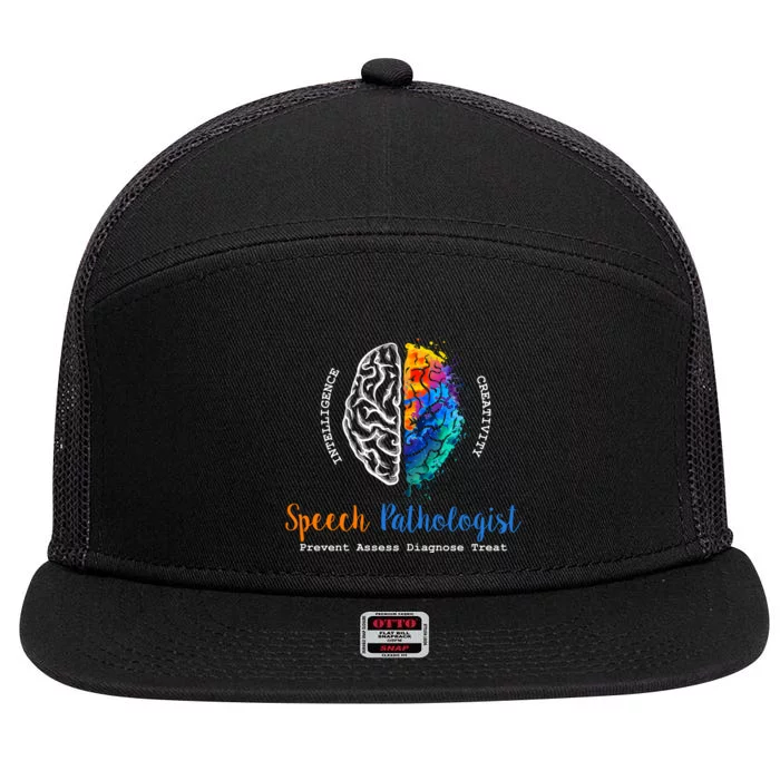 Brain Of A Speech Pathologist 7 Panel Mesh Trucker Snapback Hat