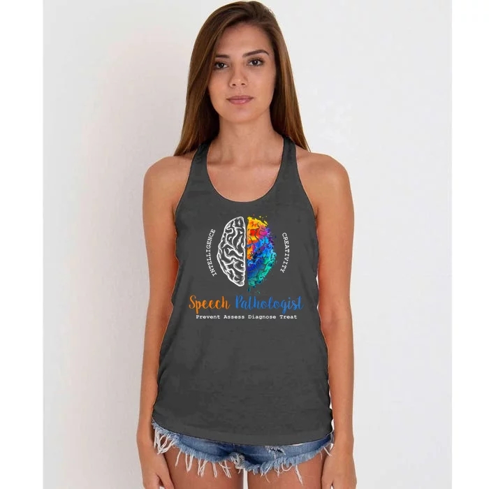 Brain Of A Speech Pathologist Women's Knotted Racerback Tank