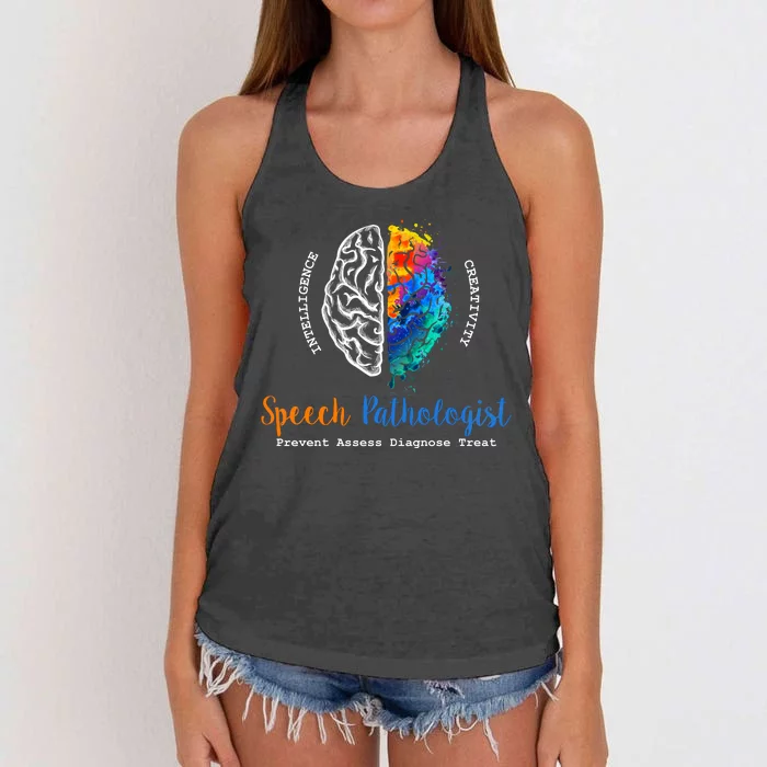 Brain Of A Speech Pathologist Women's Knotted Racerback Tank