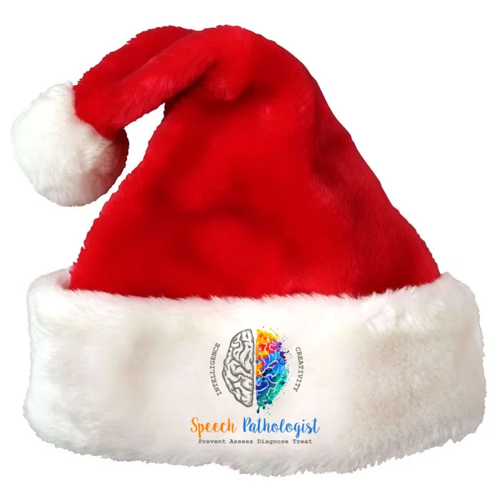 Brain Of A Speech Pathologist Premium Christmas Santa Hat