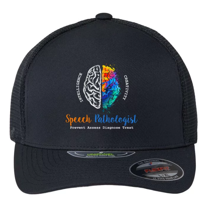 Brain Of A Speech Pathologist Speech Language Therapy Flexfit Unipanel Trucker Cap