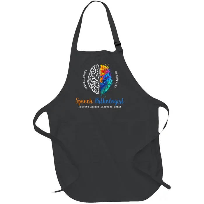 Brain Of A Speech Pathologist Speech Language Therapy Full-Length Apron With Pocket