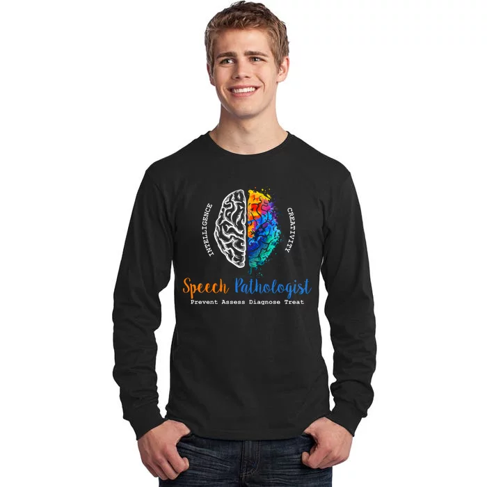 Brain Of A Speech Pathologist Speech Language Therapy Tall Long Sleeve T-Shirt