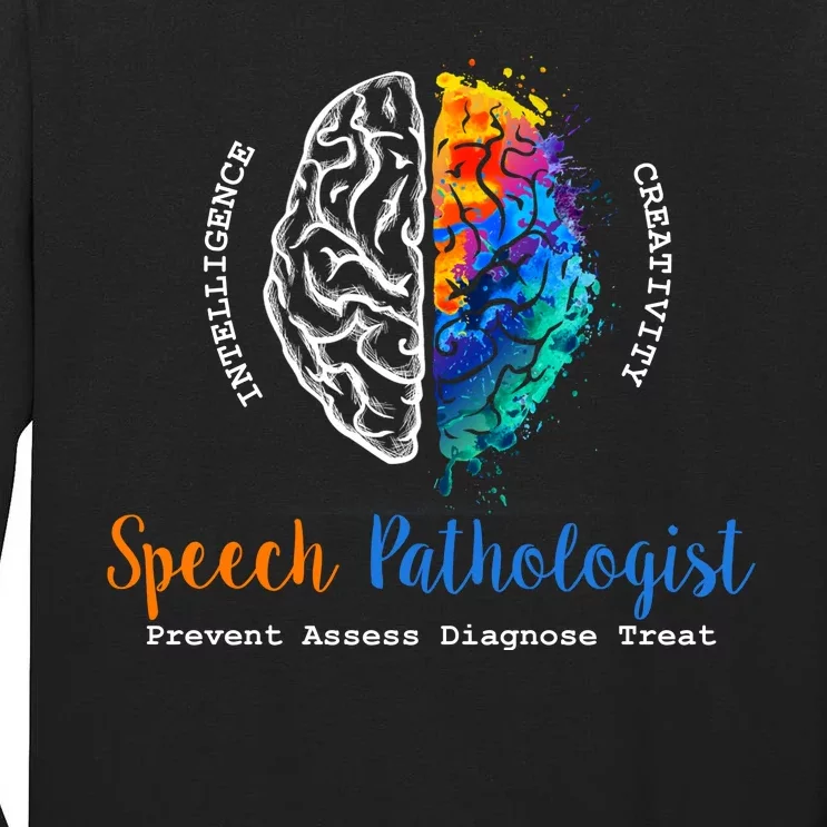 Brain Of A Speech Pathologist Speech Language Therapy Tall Long Sleeve T-Shirt