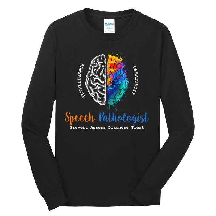 Brain Of A Speech Pathologist Speech Language Therapy Tall Long Sleeve T-Shirt