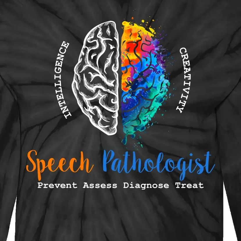 Brain Of A Speech Pathologist Speech Language Therapy Tie-Dye Long Sleeve Shirt