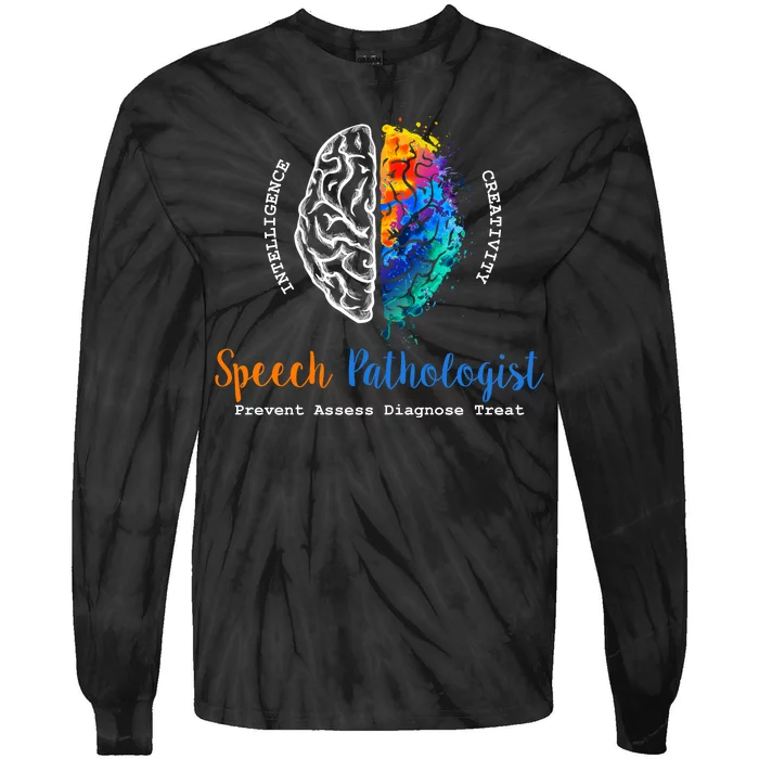 Brain Of A Speech Pathologist Speech Language Therapy Tie-Dye Long Sleeve Shirt