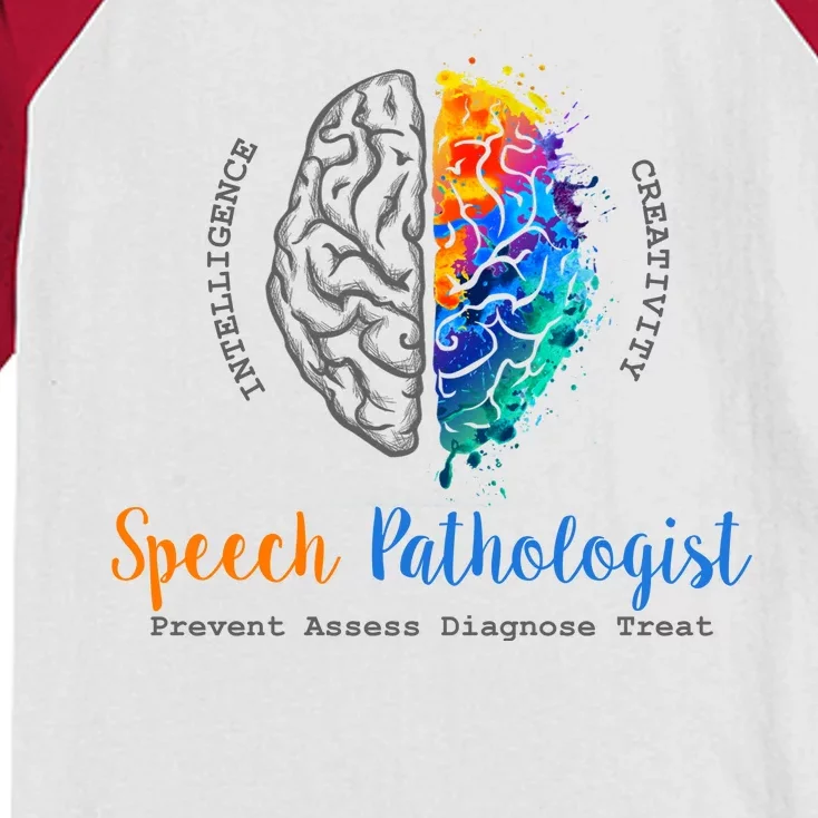 Brain Of A Speech Pathologist Speech Language Therapy Kids Colorblock Raglan Jersey