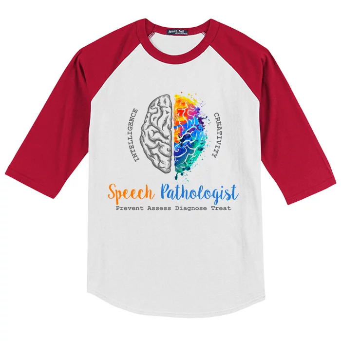 Brain Of A Speech Pathologist Speech Language Therapy Kids Colorblock Raglan Jersey