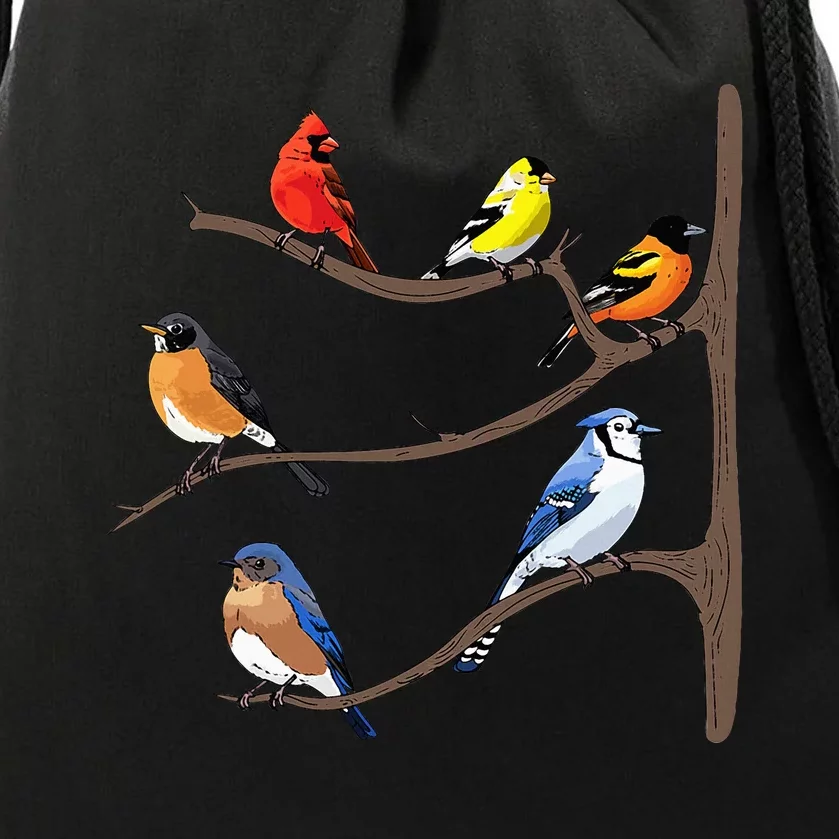 Birds On A Branch Birding Birdwatching Birder Bird Watcher Drawstring Bag