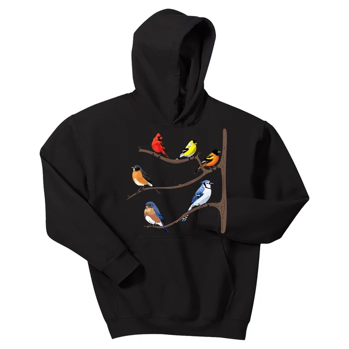 Birds On A Branch Birding Birdwatching Birder Bird Watcher Kids Hoodie