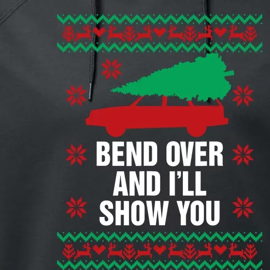 Bend Over And ILl Show You Christmas Couple Matching Family Performance Fleece Hoodie