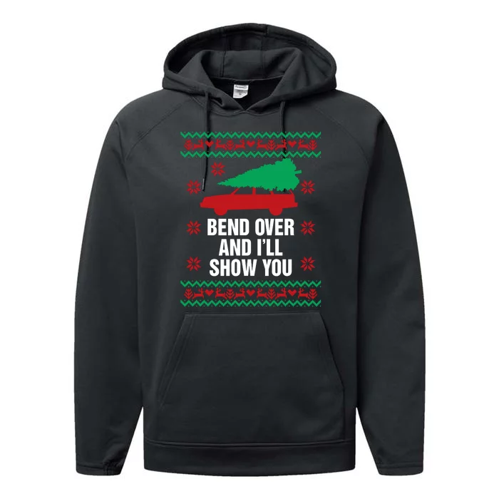 Bend Over And ILl Show You Christmas Couple Matching Family Performance Fleece Hoodie