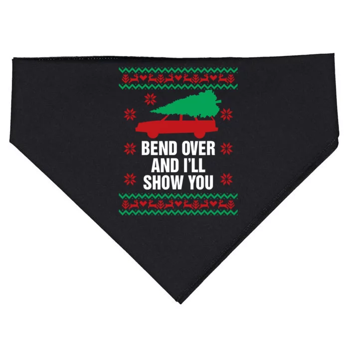 Bend Over And ILl Show You Christmas Couple Matching Family USA-Made Doggie Bandana