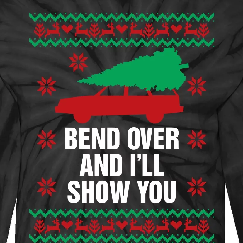 Bend Over And ILl Show You Christmas Couple Matching Family Tie-Dye Long Sleeve Shirt