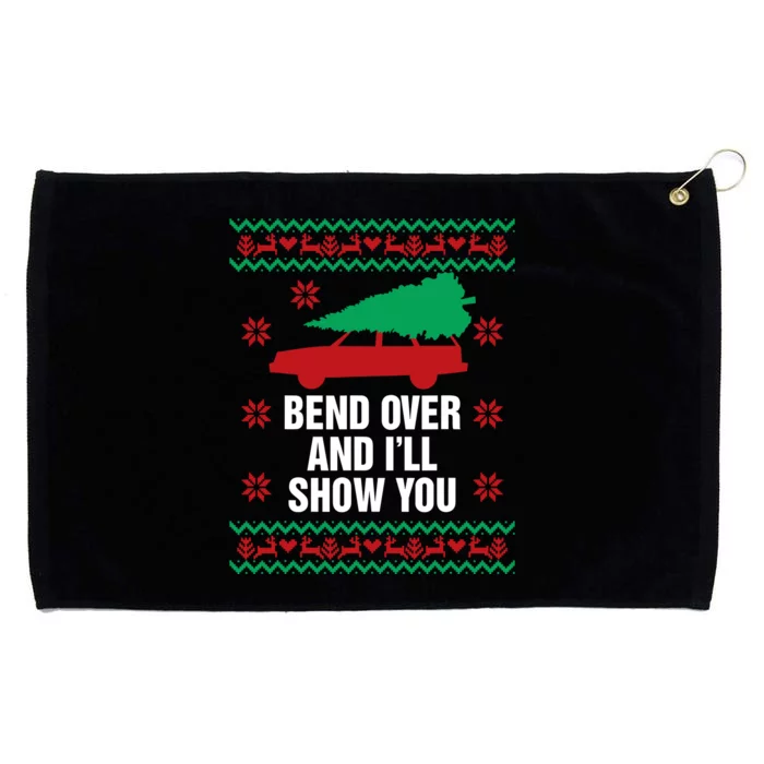 Bend Over And ILl Show You Christmas Couple Matching Family Grommeted Golf Towel