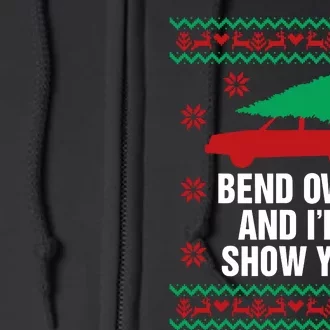 Bend Over And ILl Show You Christmas Couple Matching Family Full Zip Hoodie