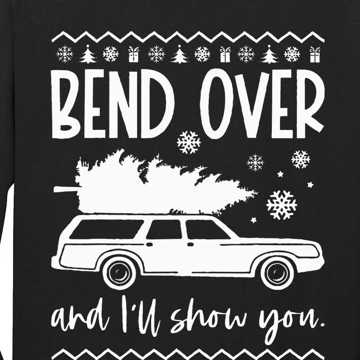 Bend Over And I'll Show You Christmas Couples Matching Tall Long Sleeve T-Shirt