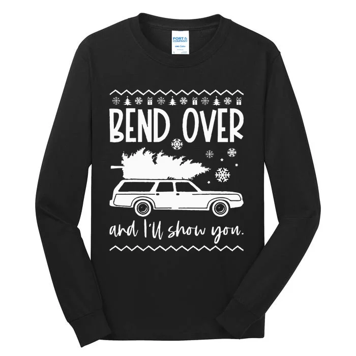 Bend Over And I'll Show You Christmas Couples Matching Tall Long Sleeve T-Shirt