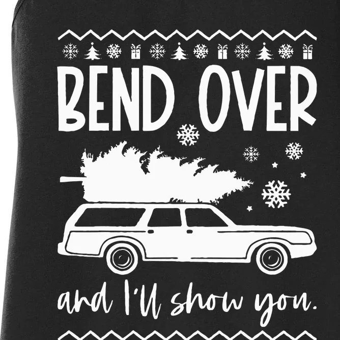 Bend Over And I'll Show You Christmas Couples Matching Women's Racerback Tank