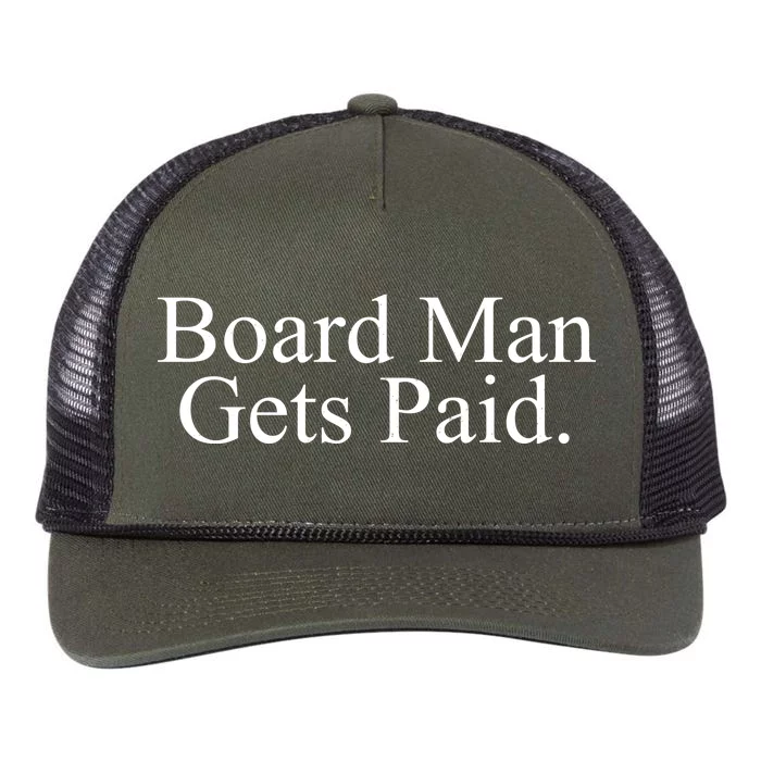 Board Man Gets Paid Retro Rope Trucker Hat Cap