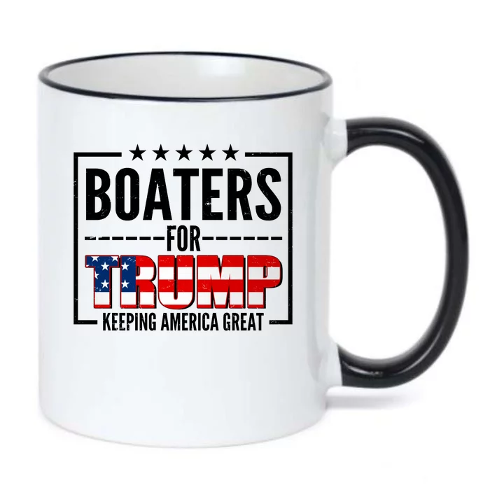 Boaters For Trump Keeping American Great Black Color Changing Mug