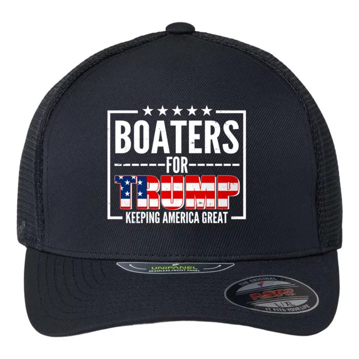 Boaters For Trump Keeping American Great Flexfit Unipanel Trucker Cap