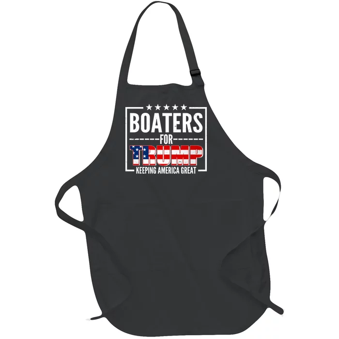 Boaters For Trump Keeping American Great Full-Length Apron With Pocket