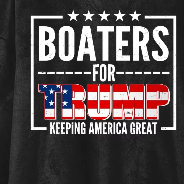 Boaters For Trump Keeping American Great Hooded Wearable Blanket