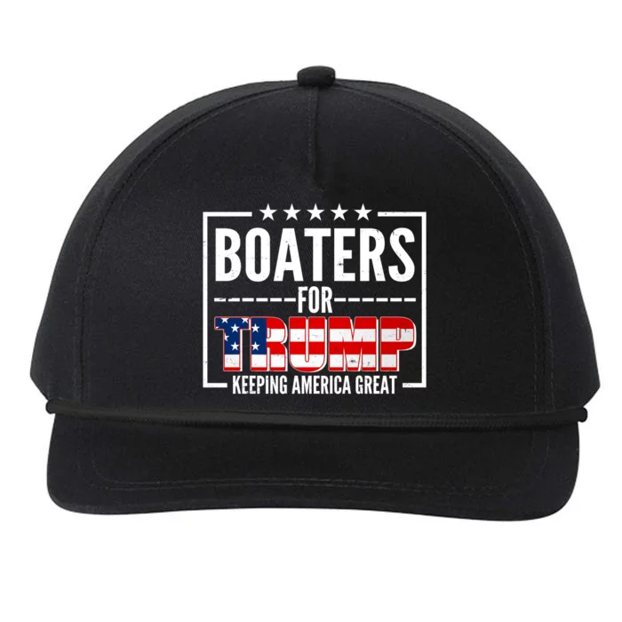 Boaters For Trump Keeping American Great Snapback Five-Panel Rope Hat