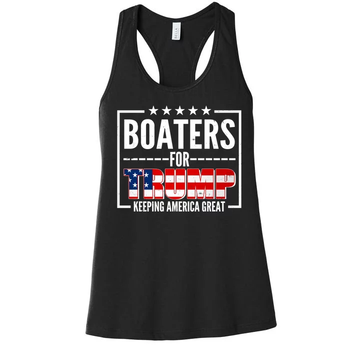 Boaters For Trump Keeping American Great Women's Racerback Tank