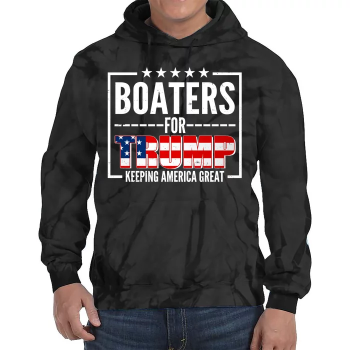 Boaters For Trump Keeping American Great Tie Dye Hoodie