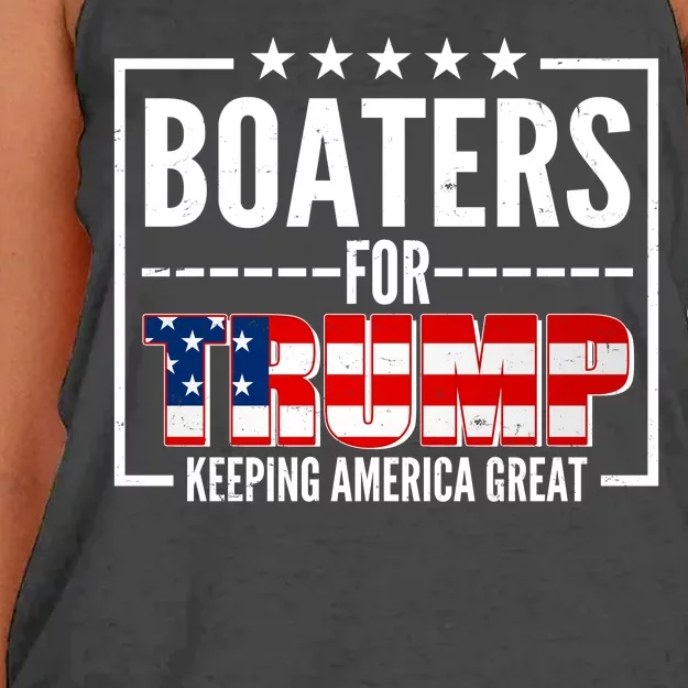 Boaters For Trump Keeping American Great Women's Knotted Racerback Tank