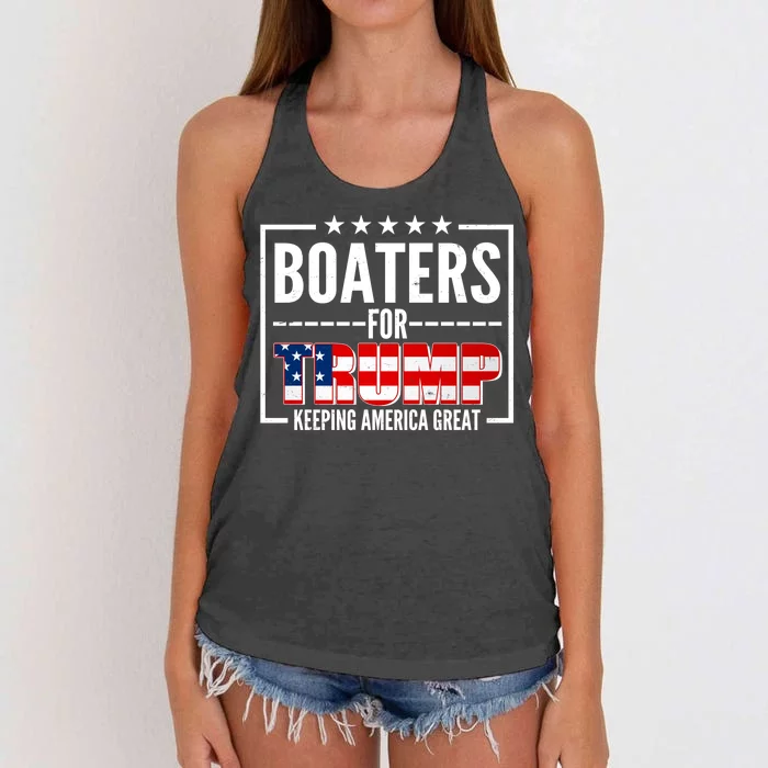 Boaters For Trump Keeping American Great Women's Knotted Racerback Tank