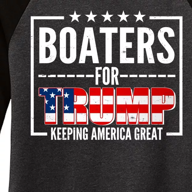 Boaters For Trump Keeping American Great Women's Tri-Blend 3/4-Sleeve Raglan Shirt