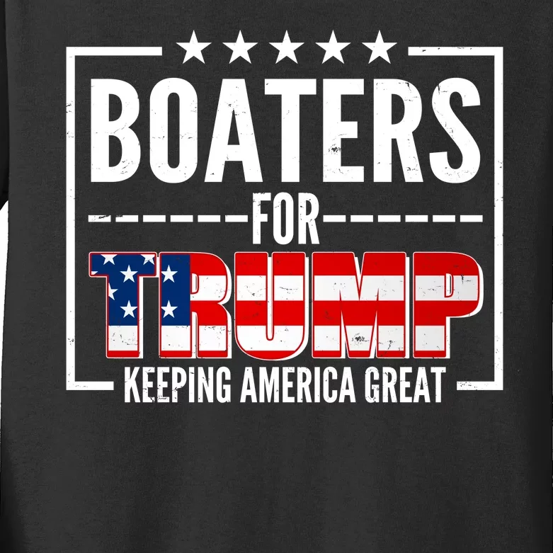 Boaters For Trump Keeping American Great Kids Long Sleeve Shirt