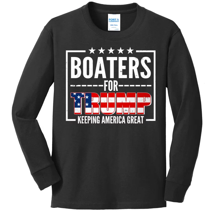 Boaters For Trump Keeping American Great Kids Long Sleeve Shirt