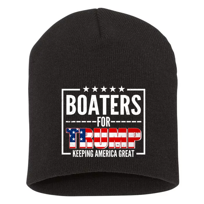 Boaters For Trump Keeping American Great Short Acrylic Beanie