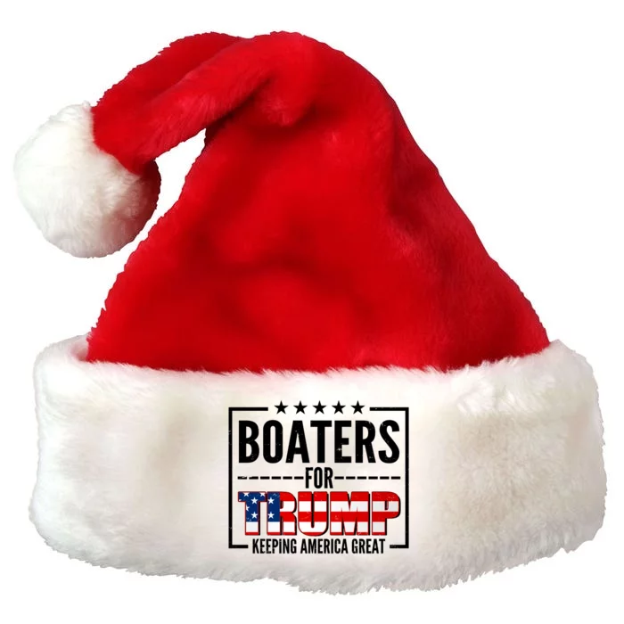 Boaters For Trump Keeping American Great Premium Christmas Santa Hat