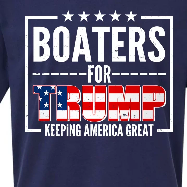 Boaters For Trump Keeping American Great Sueded Cloud Jersey T-Shirt