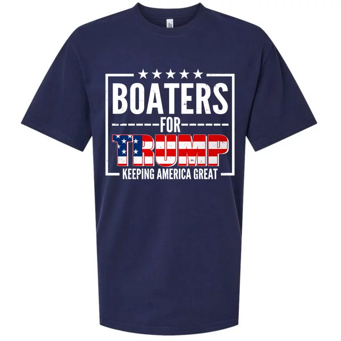 Boaters For Trump Keeping American Great Sueded Cloud Jersey T-Shirt