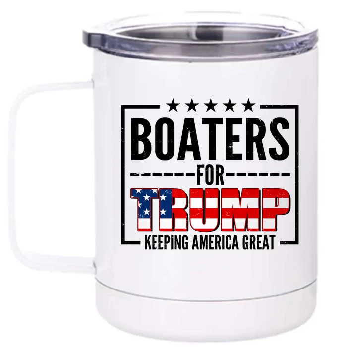 Boaters For Trump Keeping American Great Front & Back 12oz Stainless Steel Tumbler Cup