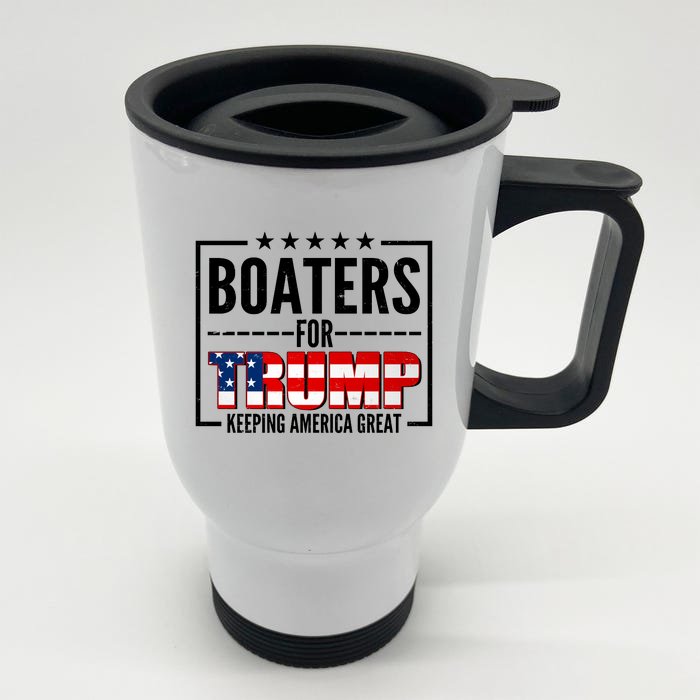 Boaters For Trump Keeping American Great Front & Back Stainless Steel Travel Mug