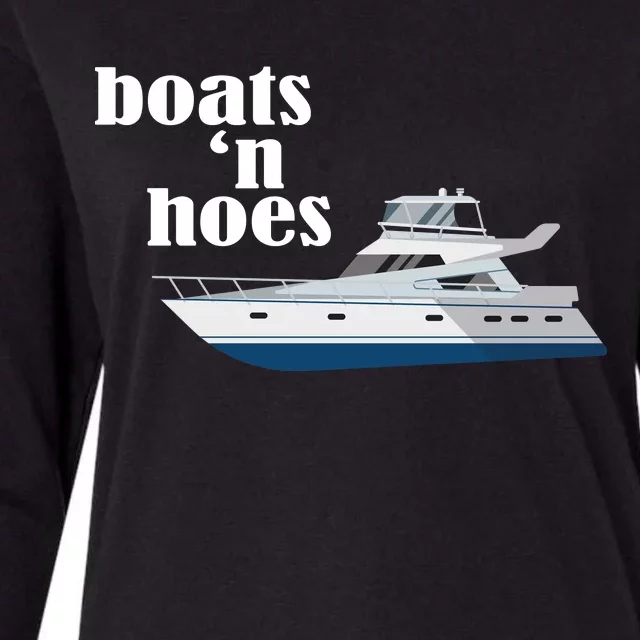 Boats N Hoes Funny Boating Womens Cotton Relaxed Long Sleeve T-Shirt