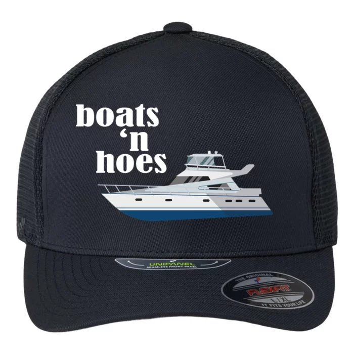 Boats N Hoes Funny Boating Flexfit Unipanel Trucker Cap